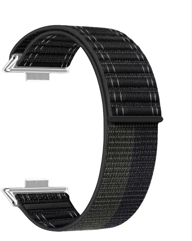 INF Stylisches Nylon-Loop-Armband mit Wellenmuster für Huawei Watch Fit 4 Pro Schwarz