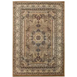 Carpetsale24 Orient Teppich 80x150 cm Beige, Kurzflor & Pflegeleicht, Klassisches Muster, Flurteppich Vintage Stil für Schlafzimmer oder Gästezimmer