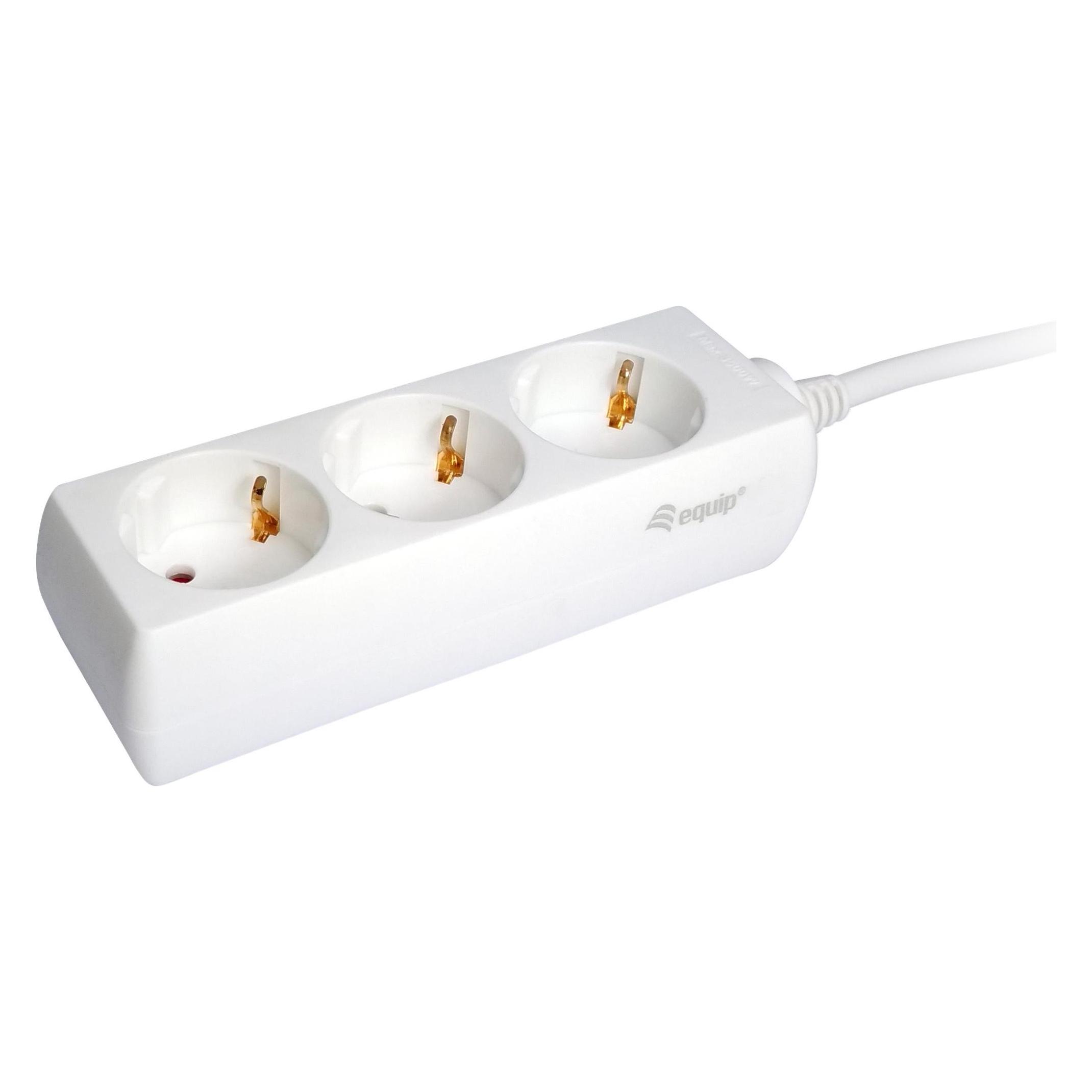 equip Steckdosenleiste Schuko Kabel (3x, CEE 7/4, 1.50 m) (245550)