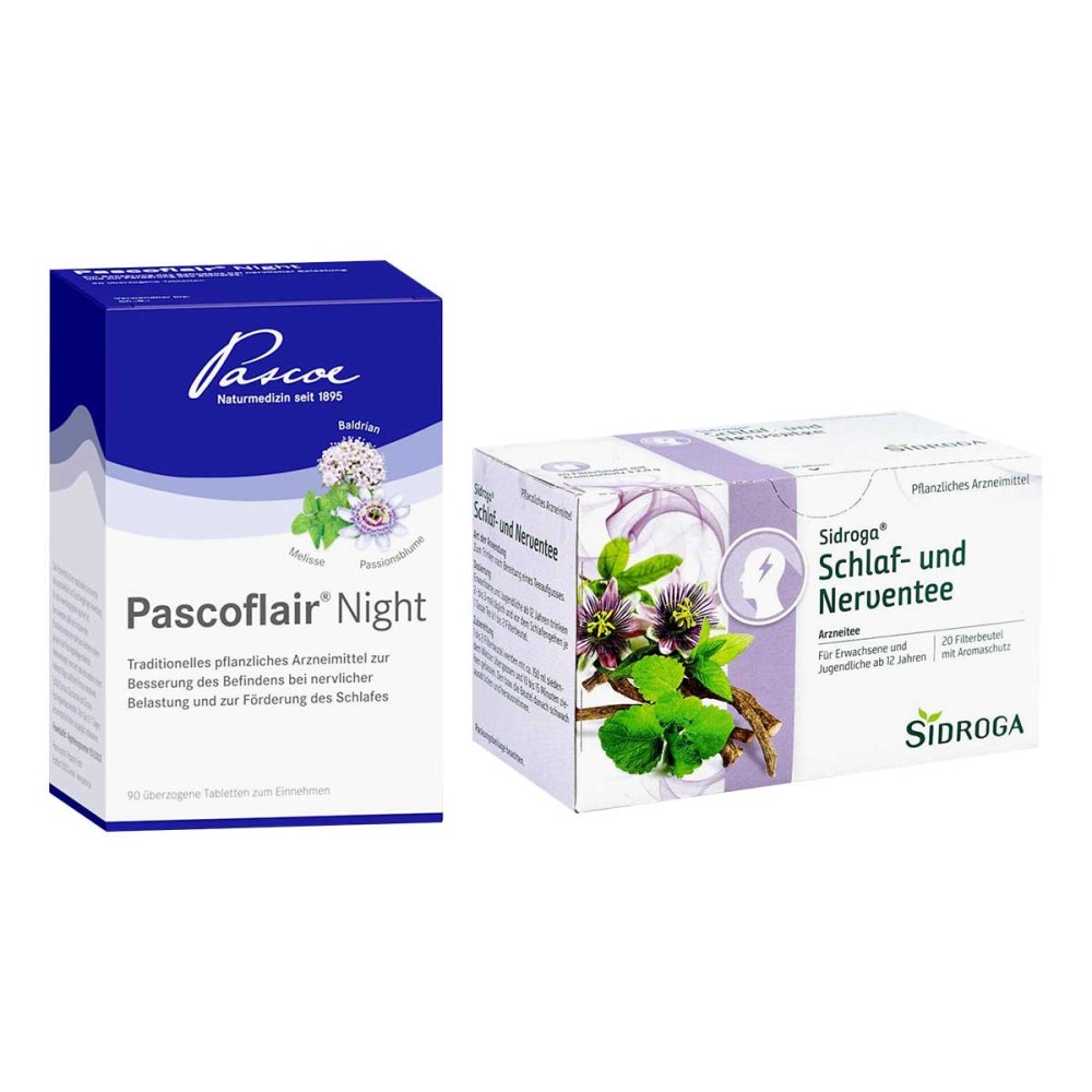 Pascoflair Night Tabletten + Sidroga Schlaf- & Nerventee 08105639