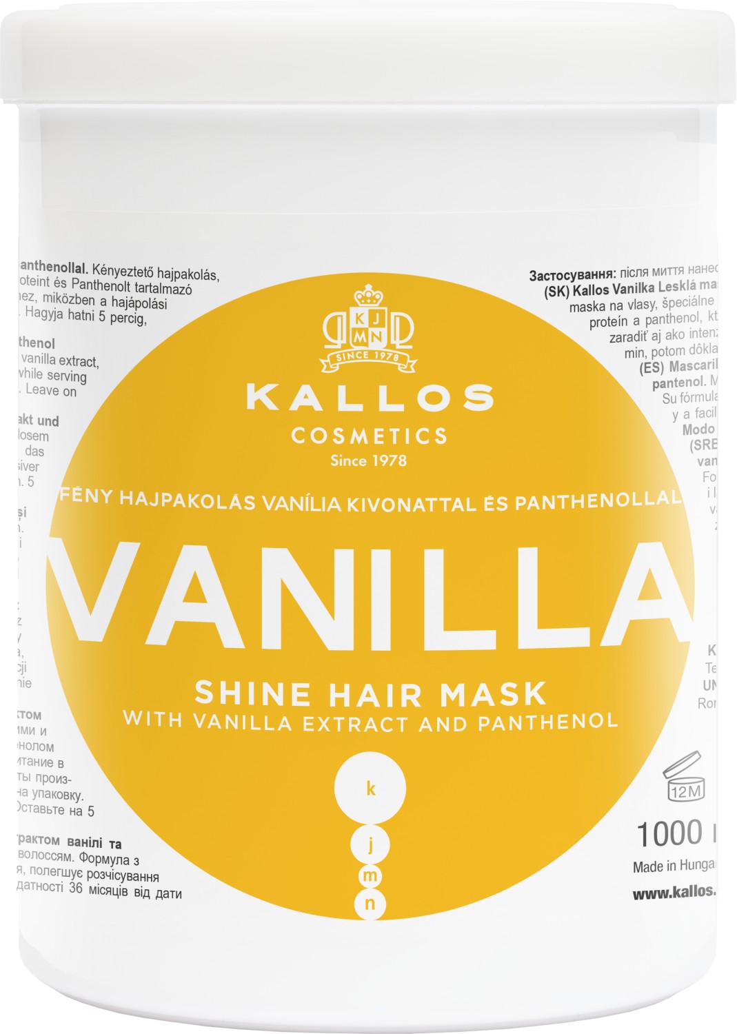 Kallos KJMN Vanilla Shine Hair Mask 1000 ml KA-KJMN2248