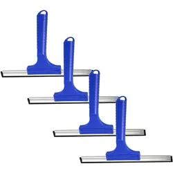 Novaliv 4X Fensterabzieher 35 cm Aluleiste mit Gummilippe für streifenfreies Abziehen Blau Fensterreiniger Fensterlippe Fensterreinigung Abzieher Fenster Fensterputzer Fensterwischer Duschabzieher