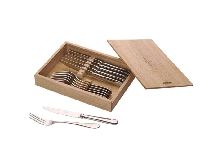 Besteck-Set VILLEROY & BOCH Steakbesteck Oscar 12er Set silber , silber, Essbesteck-Sets, Besteck-Set