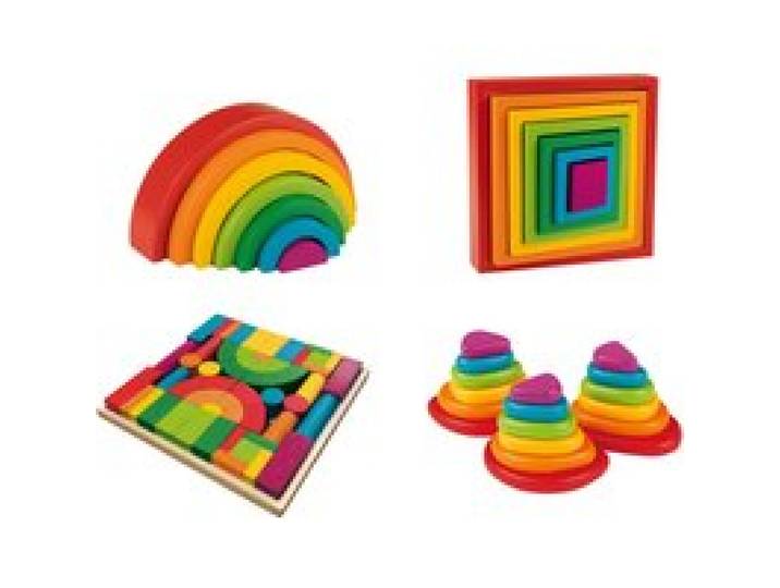 PLAYTIVE Jouet en bois arc-en-ciel