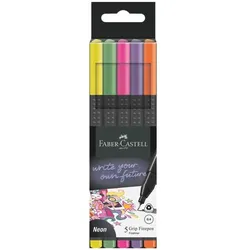 Faber-Castell 5er-Pack Fineliner »Grip Neon« gelb