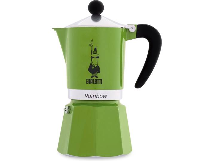 Bialetti Rainbow Groen 3 Kops – Espressopot – Aluminium – 130 ml