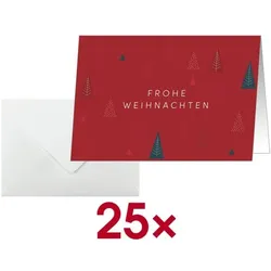 Sigel Weihnachtskarte »Ruby Pines« A6 25 Stück rot, 10.5x14.8 cm