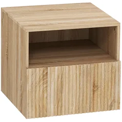 NACHTTISCH Hängend Beistelltisch mit Schublade Offenes Fach Holzoptik