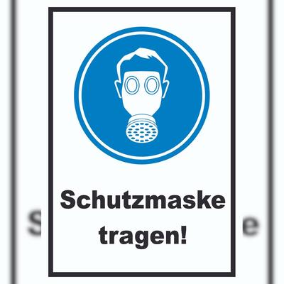 HB-Druck Schutzmaske tragen Schild A6 (105x148mm)