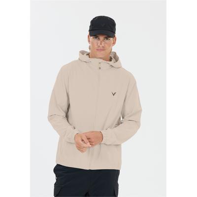 Laufjacke VIRTUS "Louisi", Herren, Gr. XL, beige (taupe), 92% Polyester, 8% Elasthan, bedruckt, normal, hoch geschlossener Ausschnitt, Jacken, mit 4-Wege Stretch für viel Bewegungsfreiheit