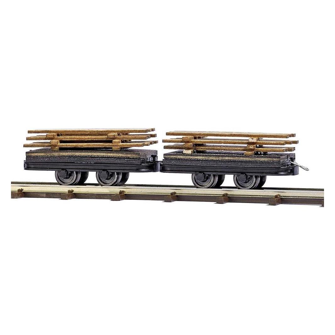 Busch 12218 H0f Zwei Wagen mit Brett (12218)