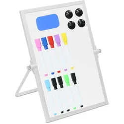 Relaxdays Whiteboard Tisch Weiß,Silber