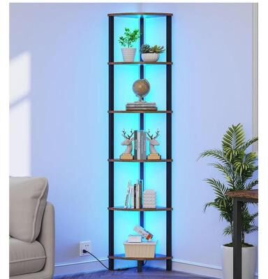 No "6-Tier Corner Bookshelf - 11.8""D x 11.8""W x65.1""H"