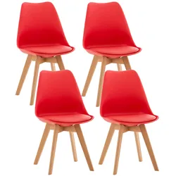 CLP 4er Set Stuhl Linares   Farbe: rot, Material: Kunststoff