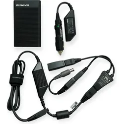 Lenovo 90W Slim AC/DC Combo Adapter - Netzadapter - Wechselstrom / Auto / Flugzeug - Wechselstrom 1 (90 W), Notebook Netzteil, Schwarz