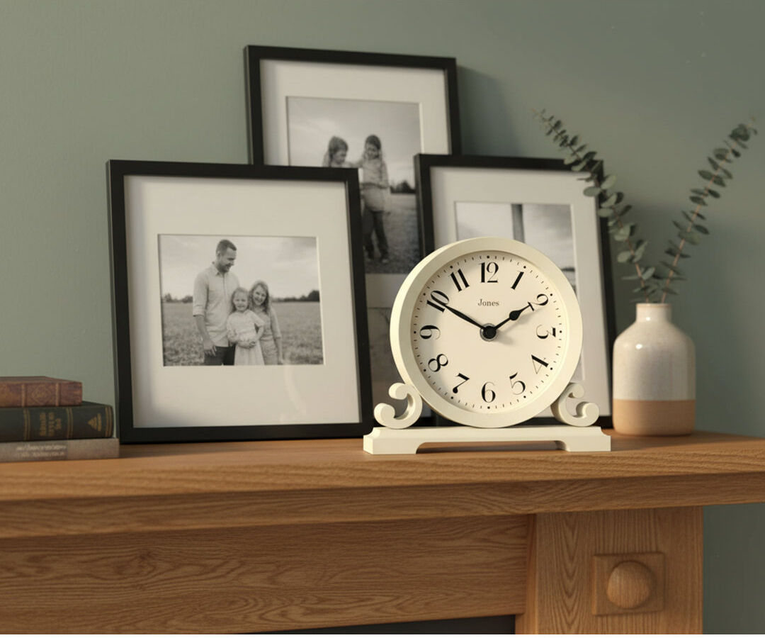 Borough Wharf Analogue Electric Tabletop Clock White 16cm H X 18cm W X 6cm D