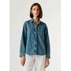 Pepe Jeans für Damen. PL30514404V2 Authentisches Odile Hemd blau (XS), Baumwolle, Klassisch, Langarm
