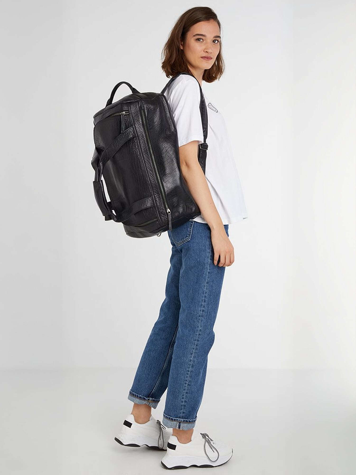 Schultertasche STILL NORDIC "Still Nordic Bag Clean", Herren, Gr. onesize, schwarz, Obermaterial: 100% Leder, Taschen Schultertasche