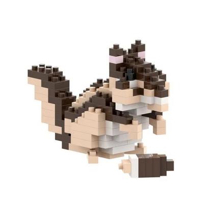 BRIXIES 200174 - Streifenhörnchen, 3D Konstruktionsbausatz aus Ministeinen, 145 Teile