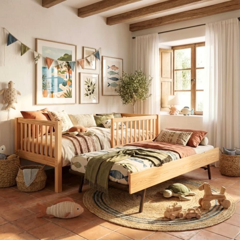 MueMue Cama evolutiva + cama supletoria 90 madera pino 90x190cm