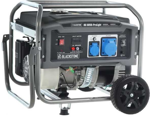 Blackstone BG 6050 - Benzin-Stromerzeuger mit Rädern und AVR-Regelung 4.3 kW - Dauerleistung 4 kW - 230V
