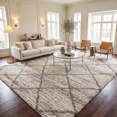 SAFAVIEH Hudson Shag Estella Diamond Trellis 2-inch Thick Rug