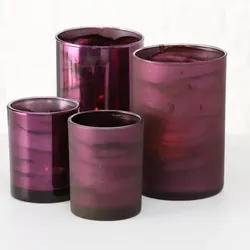 BOLTZE GRUPPE GmbH Windlicht Nyura 2sort H10cm violett Glas lackiert