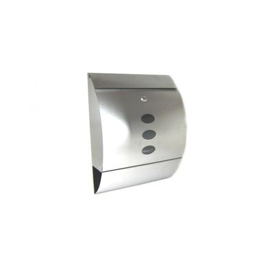 Airbrush-City Briefkasten aus Edelstahl mit Sichtfenster und Zeitungsrolle im modernem Design Modell 2211 *** Aktions Artikel