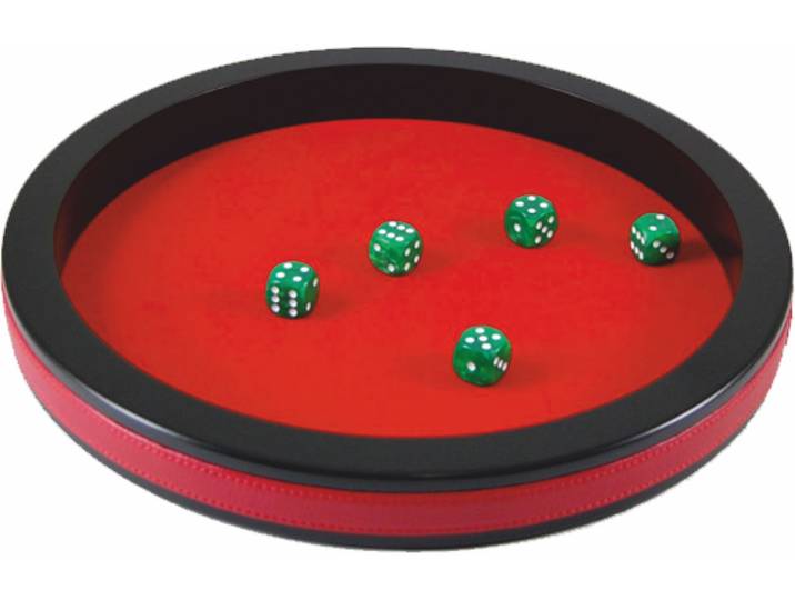 HOT Games Dobbelpiste - Pokerbak 28 cm - Rood vilt - Zwart MDF