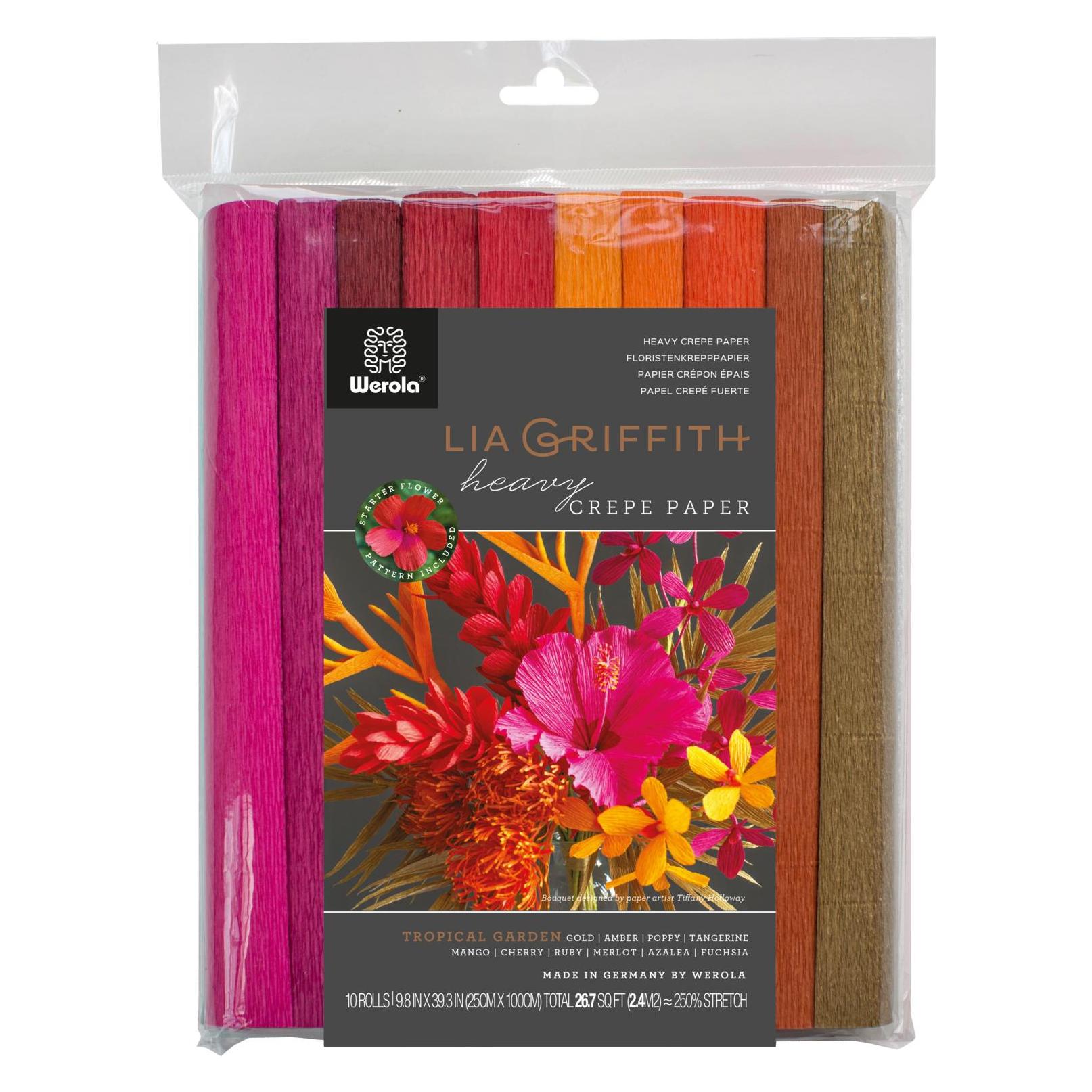 Werola Floristenkrepppapier 10x 25cmx1m Tropical Garden (10x) (794120104)