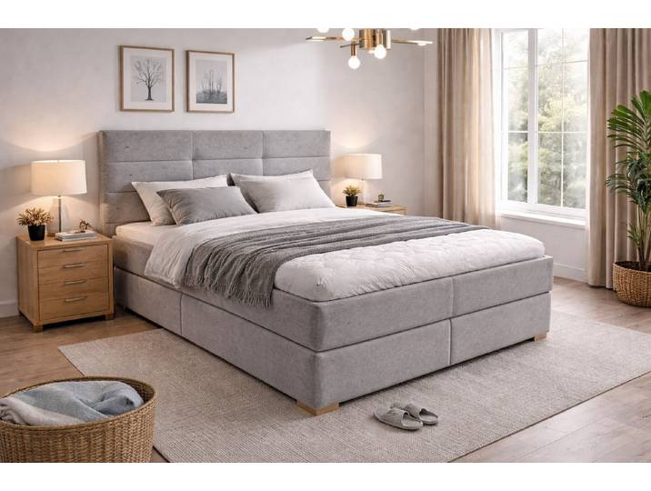Matratzen Perfekt Boxspringbett Exklusiv BELLUS Boxspringbett mit Luxus Topper (1-St), 2808 Einzelne Taschenfederkern verarbeitet in 7 Zonen