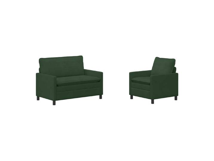 vidaXL Sofa Sofa Set 2 stk. Dschungelgrün Stoff, 2 Teile, Sofa Set 2 stk. Dschungelgrün Stoff