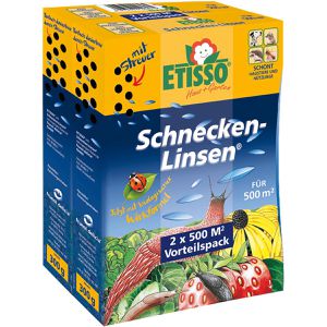 Etisso Schneckenkorn Schnecken-Linsen, regenfest, Streugranulat mit Eisen-III-Phosphat, 2 x 300 g für 1000 m²