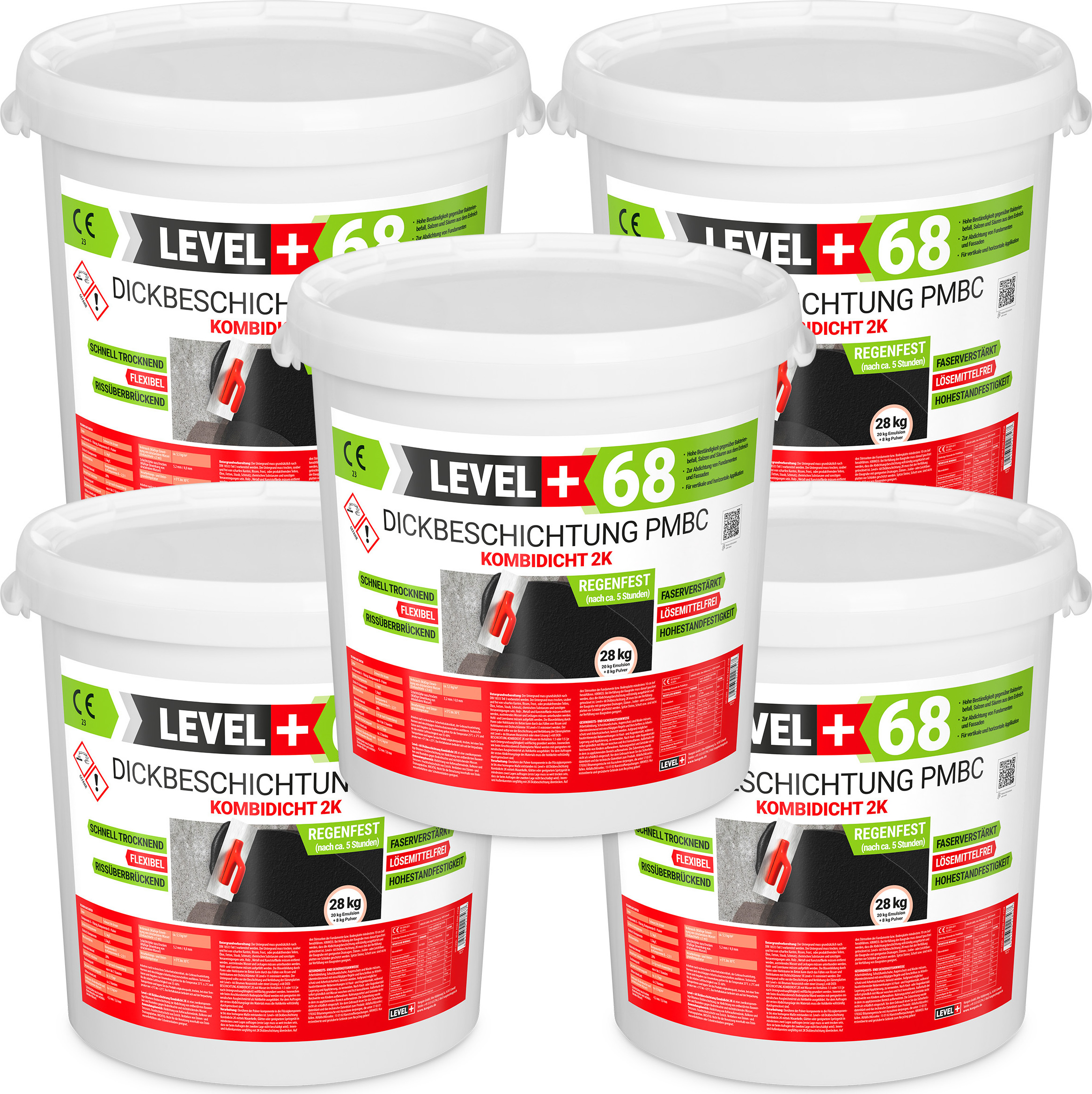 Bitumen Dickbeschichtung 2K Fundamente Keller 140kg Garage Abdichtung LEVEL+68