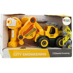 [n]fibrecare Ferngesteuerter Schraubendreher-Bagger RC Gelb 2in1