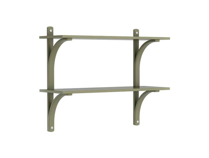 Swedese Levi Regal Moss green-Edelstahl, 2 Regalböden, 90 cm
