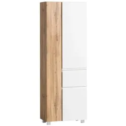 Held-Möbel Hochschrank Monza Dekor Braun, Weiß Eiche /