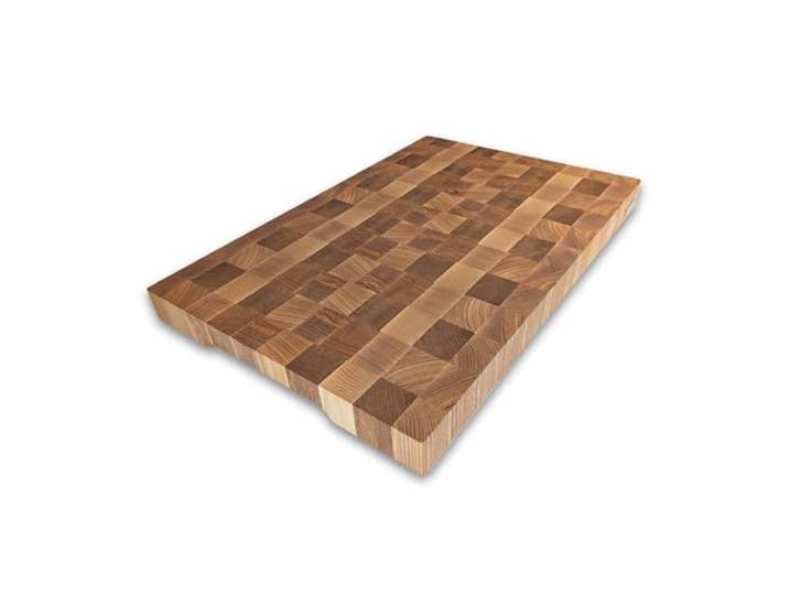 XXXL Stirnholz Schneidebrett 60×40×4,5 cm – Premium Hackblock aus Eiche & Esche – Küchenbrett massiv mit Griffmulden & rutschfesten Silikonfüßen – extra groß & langlebig