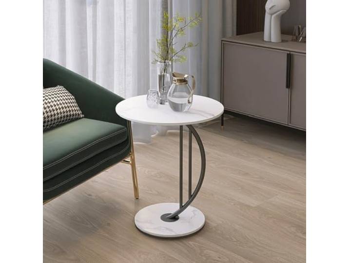 OIFAODAO Runde Tische， Kleiner runder Martini-Tisch, Eck-Nachttisch(/Black)