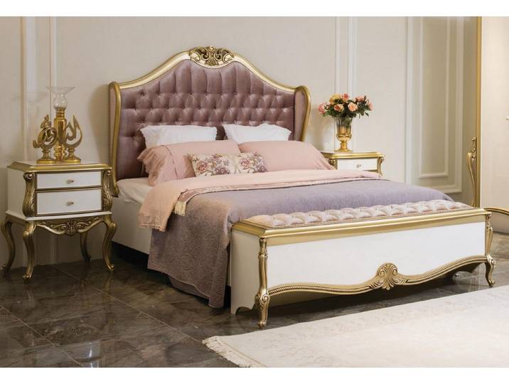Xlmoebel Polsterbett Chesterfield Polsterbett in zartem Rosa mit elegantem Design (Bett), Hergestellt in Europa