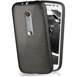 moex Brushed Case für Motorola Moto G3 – Silikon Handyhülle, Backcover in Aluminium Optik
