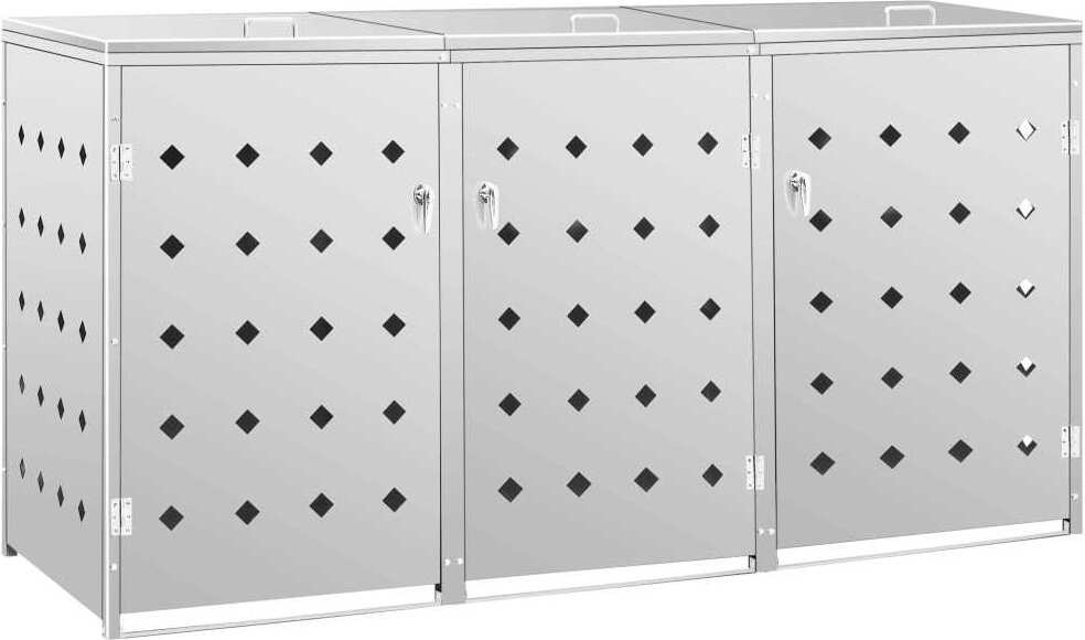 Mülltonnenbox für 3 Tonnen 240 L Edelstahl