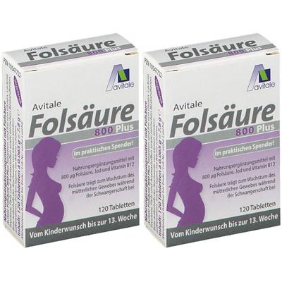 2x Folsäure 800 Plus B12+Jod Tabletten 2x120 St