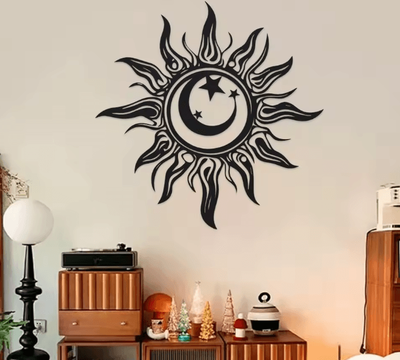 Uplift Curations Art Deco Metal Sun Wall Sculpture For Indoor And Outdoor Home Decor Art Deco Metal Sun Wall Sculpture For Indoor And Outdoor Home Decor