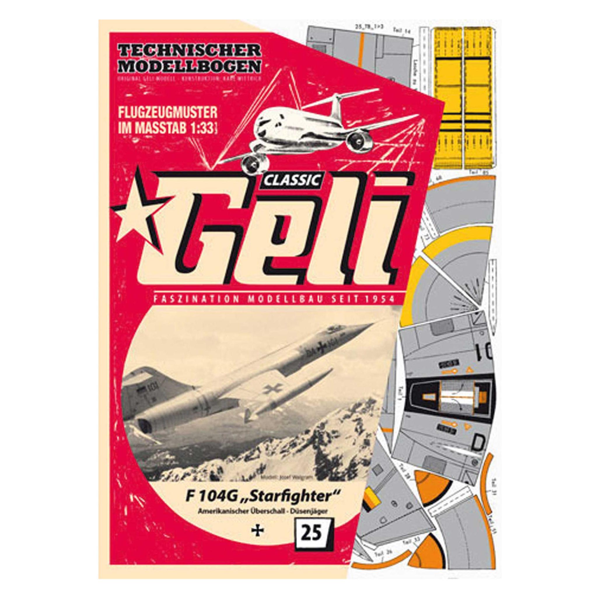 Geli f-104g starfighter kartonmodell (Motorflugzeug) (34025)