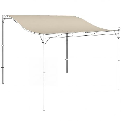 Outsunny Vervangingsdak voor Pergola 3x3m Paviljoen Crèmewit