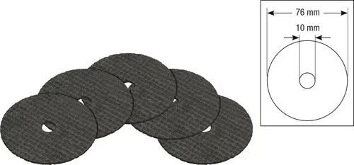 Hazet 9033-010/5 9033-010/5 Trennscheibe gerade 76mm 5 St. Stahl