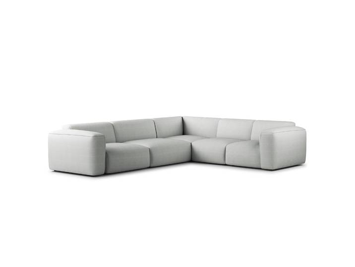 Ecksofa mit Rundecke Grau Cordstoff Snor 325 x 71 x 260cm Ecke davorstehend rechts Modern