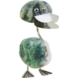 J. Tiedemann Manufaktur & Design, Deko Figuren + Skulpturen, SW10083 - Finchen - Ente aus Edelstahl und Naturstein, rostfreie Deko