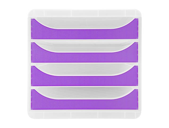 EXACOMPTA Module de classement Big Box 4 tiroirs Chromaline - Violet